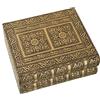 DRW Portagioie a forma di libro in metallo con specchio in oro 23 x 19 x 9 cm