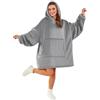 Good Nite Coperta accogliente con maniche e cappuccio Donna Felpa oversize con tasche Coperte Sherpa Snuggle Grigio