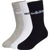 adidas Unisex - Bambini e ragazzi Linear Kids Crew 3 Pairs Per Pack Socks, white/grey heather/black, 5-6 Years