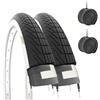 ECOVELO' 2 COPERTONI 16 X 1.75 (47-305) + CAMERE D'ARIA PNEUMATICI BIANCO NERI PER CITY BIKE BICI BAMBINO GRAZIELLA