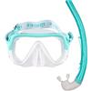 Mares Combo Keewee - Set maschera e boccaglio adulto, maschera a lente singola in silicone, boccaglio ergonomico con bocchino in silicone