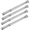 Happyyami 4 Pezzi Tubo Bruciatore per Barbecue Gas Acciaio Inox Regolabile | Accessorio per Forno e Griglia, Resistente al Calore, Leggero, Non Facile da Deformare, Colore Argento