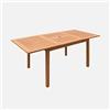 Alice's Garden Tavolo da Giardino Rettangolare allungabile in Legno, 6 a 10 posti Marrone Naturale - 180x80x75 cm