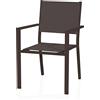VERDELOOK Sedia con braccioli in alluminio "linea sardegna" marrone 57x58xh87cm