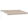 LKJephalotrop Tenda da sole retrattile beige, 3 x 2,5 m, con braccio articolato, con manovella, montaggio a parete, ombreggiatura per terrazza, giardino e balcone, telaio stabile in bianco
