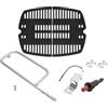 WELL GRILL 69956 bruciatore e griglia 7645 in ghisa per Weber Q200 Q220 Q2000 Q2200 Q2400 serie barbecue a gas, griglia in ghisa e bruciatore e accessori per accensione elettrica
