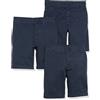 Amazon Essentials Bermuda Senza Pence in Tessuto Uniforme (Resistenti alle Pieghe) Bambini e Ragazzi, Confezione da 3, Blu Marino, 4 Anni