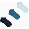 EMPORIO ARMANI CALZINI SNEAKER UOMO LOGO ESTENSO 3 PACCHETTI BLU S/M