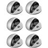 Navaris Set 6x Fermo Fermaporta Gommato - Blocca Porta Adesivo per Pavimento - Ferma Porte in Zinco e Gomma - Salvamuro Antisbattimento Maniglia