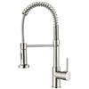 GOOGO Rubinetto cucina estraibile ad alta pressione, miscelatore con doccetta girevole 360° e tubo a molla, in acciaio inox per lavello e lavaggio pentole (argento)