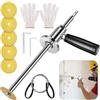 Aufee Tagliatubi per tubi interni per tubi in PVC, set di utensili da taglio con scala regolabile, 5 lame, gambo esagonale, taglierina interna per tubi in PVC con ruota di taglio a grana diamantata per