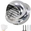 Generic Rotonda Copertura di Ventilazione in Acciaio Inox 50 80 100 120 150 200 mm Cappa di Scarico con Rete Anti Insetti, Griglia Di Protezione Dalle Intemperie per sfiato a parete(150mm/5.9in)