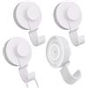 Fengxunzmm 4PCS Ganci a Ventosa per Bagno, Suction Cup Hooks Riutilizzabile, ABS Appendi Accappatoio Bagnos Ventosa, Ganci con Ventosa, Appendi Asciugamani Bagno per Bagno e Cucina (Bianco)