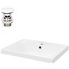 ML DESIGN modern living ML-Design Lavabo in Ceramica Bianco 51 x 15,5 x 41,5 cm Lavandino da Incasso Rettangolare Design Moderno Lavamani Bacinella Sanitari Arredo per Bagno Toilette Casa Lavello incl. Piletta e Troppopieno