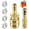SKJJM 6 Pezzi Kit Attacchi Rapidi Aria Compressa, 2 Raccordi In Ottone da 10 mm con 4 Morsetti, Attacchi Rapidi Aria Compressa per Il Collegamento Rapido Delle Linee D'aria