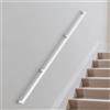 NArra Corrimano a tubo quadrato da 210 cm, corrimano per scale da parete moderno tubo scala industriale per gradini interni ed esterni, carico 199,6 kg, maniglia antiscivolo in acciaio al carbonio per