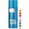 CL COSMOS LAC - Vernice spray blu lucido, bomboletta spray per fai da te, vernice acrilica, adatta per plastica, metallo e altre superfici (RAL 5012 - azzurro)
