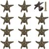 PH PandaHall Confezione da 12 pomelli antichi per cassetti, a forma di stella marina, per armadietti, credenze, mobili, bagno, vanità, cottage, bronzo antico, 2,7 x 2,8 cm