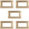 CILIA Placca Compatibile Con Bticino MATIX, Placche In Plastica di Alta Qualità Supporto 504 Vari 11 Colori Disponibili (4 Moduli - 5 Pezzi, Bronzo Oro)