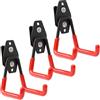botle Set di 3 ganci per attrezzi, Qbrick, sistema di valigie dritto, 7 cm, stabili con rivestimento in PVC, per garage, officina, capannone, doppio gancio, portata fino a 40 kg, per cavo di prolunga