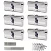 Generico Set 6 Pezzi Cilindro per Serrature 30/30mm, Cilindro a Doppia Serratura, Viti e Chiavi Incluse, Montabile Facilmente, Serratura per Porte e Garage, Anti-perforazione, Chiave Unica, Lunghezza 60mm