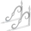 Generic 2 staffe decorative da parete per mensole galleggianti, in ferro, a forma di L, resistenti, per mobili e angoli (bianco, 19 x 14 cm)