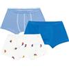 Petit Bateau Set di Boxer per Bambini in Cotone con Cintura a Collo Stampato Barche, Multicolore, 5 Anni