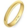 Amberta Fede Nuziale in Argento Sterling 925 per Donna e Uomo, Anello Matrimonio Placcato Oro Giallo o Rosa | Anelli Nuziali Coppia 2 3 4 mm: Fede Oro 3 mm Misura 14