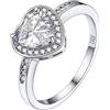 Bestyle Anello Donna Solitario Argento 925, Cuore Anello Diamante in Oro Bianco con Pietre Brillanti, 19 Taglia Diamonique Anello Kate Middleton Fede, Idee Regalo Donna Fidanzata