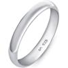 Amberta Fede Nuziale in Argento Sterling 925 per Donna e Uomo, Anello Matrimonio Placcato Oro Giallo o Rosa | Anelli Nuziali Coppia 2 3 4 mm: Fede Argento 3 mm Misura 12