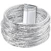 Baoblaze Bracciale da Donna Elegante in Lega di Zinco, Accessori alla Moda con Chiusura, Resistente, Regalo di, Bracciale Versatile Multistrato, Argento