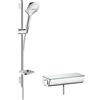 hansgrohe Raindance Select E Sistema doccia esterno 120 con termostatico Ecostat Select e asta doccia 65 cm, cromo, 27038000