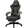 GTPLAYER Sedia da gaming, poltrona ergonomica da gaming, sedia da scrivania in similpelle, cuscino di seduta a molle, braccioli e poggiapiedi collegabili, portata massima 150 kg.