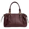 Generico Borsa Donna in Vera Pelle Made in Italy - Borsa a Mano Elegante con Zip e Tasche, Capiente 33 x 22 x 10 cm, Multitasche, Disponibile in Diversi Colori (BORDEAUX)