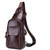 Hebetag Borsa a tracolla in pelle Escursionismo Daypack per uomo Donna Outdoor Travel Camping Fishing Crossbody Shoulder Chest Pack Backpack Caffè