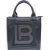 Laura Biagiotti Borsa Donna Pelle Sintetica, Dimensioni 22 x 23 x 8 cm, con Riporti in Velluto, Due Manici, Tracolla Regolabile Rimovibile Linea Impress Art.108-1