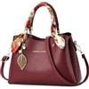 FORRICA Borsa Donna Borsa a Mano con Squisito Ciondolo Elegante Borsetta Tracolla Pelle PU Borse a Spalla per Festa Shopping Viaggio Rosso Scuro