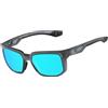 ATTCL Occhiali da sole uomo polarizzati a specchio: protezione UV400 occhiali sportivi con lente PC e telaio TR90 per guida, pesca e attività all'aperto, Aggiornamento 2238b lente trasparente-blu