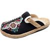 POPOTI Pantofole Estive,Sandali Stile Etnico Scarpe Ricamate Donne in Tessuto Pantofole Lino Stile Retrò Hanfu Scarpe