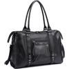 David Jones - Borsa da donna grande - Borsa a tracolla con tracolla in ecopelle PU - Borsa da scuola per scuola di lavoro formato A4 - Città Vintage alla moda elegante, Nero