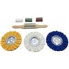 Woideklu 3 Pezzi Ruota Lucidatura Set Disco Pieghettato Tampone con Pasta Spazzola Legno Metallo Rotazione Stabile Presa Costante Sgrossatura E Finitura