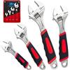 Navegando Set di 4 Chiavi Regolabili - Chiave Inglese Regolabile (150mm/6, 200mm/8, 250mm/10, 300mm/12) - Acciaio ad Alto Contenuto di Carbonio - Impugnatura Antiscivolo