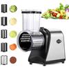 COOCHEER Taglia Verdure Elettrico 250W, 5-in-1 Professionale Grattugia Tritatutto con con Ampia Fessura, Affettaverdure Multifunzione con 5 Lame in Acciaio Inox per Verdure/Parmigiano/Frutta