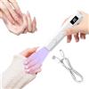 MXTIMWAN Lampada per unghie, UV portatile et ricaricabile, luce a mano per unghie in gel, con 2 timer 20/60S, per manicure, in resina di estensione del gel fai da te nail art bianco