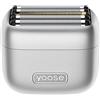 yoose mini Rasierer Herren elettrico, IPX7 impermeabile e ricaricabile via USB-C, mini rasierer con sistema magnetico a 5 lame flessibili, rasoio a lamina argento