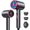 CUGEFRE Asciugacapelli 2200W 66.000 RPM, Hair Dryer Professional con 500 Milioni Ioni Negativi, 3 Velocità & Temperature, Asciugatura Rapida, Basso Rumore con Diffusore e Ugello Magnetici