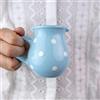 City to Cottage® Bricco del Latte Piccolo da 150ml | Lattiera in Fantasia a Pois Celeste e Bianco | Realizzato e Dipinto a Mano in Ceramica