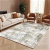 Autsel Tappeto Salotto Moderno 140x200cm Grigio/Beige, Tappeti Pelo Corto Antiscivolo Lavabile in Lavatrice, Carpet Multiuso per Soggiorno, Camera da Letto, Cucina, Corridoio, Ingresso, Sala da Pranzo