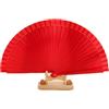 Wambere 1 ventaglio pieghevole in legno, scomparti in legno, ventaglio cinese, ventaglio pieghevole, ventaglio decorativo in legno, per matrimoni, compleanni, spettacoli di palcoscenico, rosso