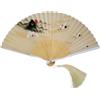 GFM® Ventaglio a mano pieghevole in bambù per estate, matrimonio, bomboniera -JC-10-Japanese Crane-(BB) (FLSLK-JC-10)-XX